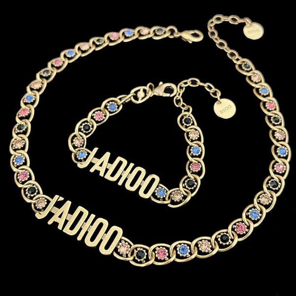 2022 factory wholesale color diamond letter strength chain necklace women's letter brass high version bracelet fashion, Silver
2022 factory wholesale color diamond letter strength chain necklace women's letter brass high version bracelet fashion, Silver