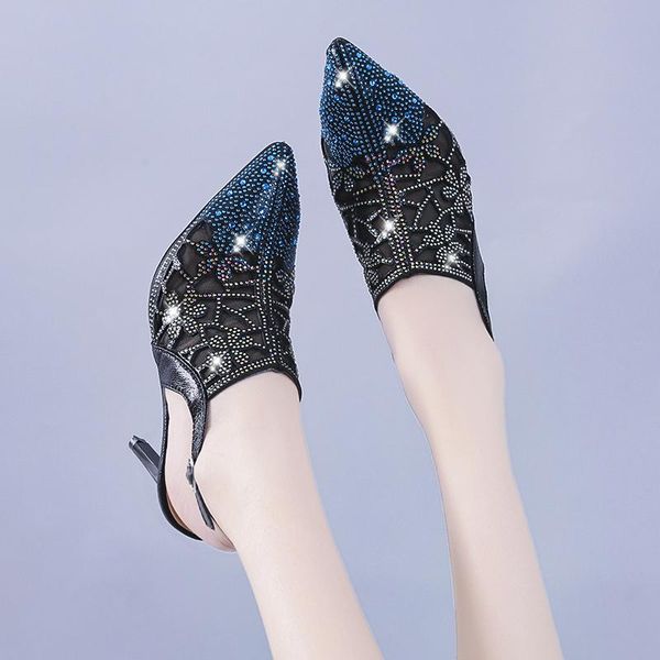 dress shoes summer ladies high heel sandals fashion rhinestone cutout trendy buckle party women pointed stiletto heels, Black
dress shoes summer ladies high heel sandals fashion rhinestone cutout trendy buckle party women pointed stiletto heels, Black