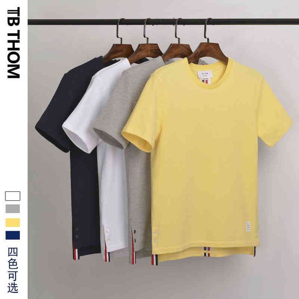 back tricolor ribbon contrast tb thom round neck short sleeve men's t-shirt fashion trend, White;black
back tricolor ribbon contrast tb thom round neck short sleeve men's t-shirt fashion trend, White;black