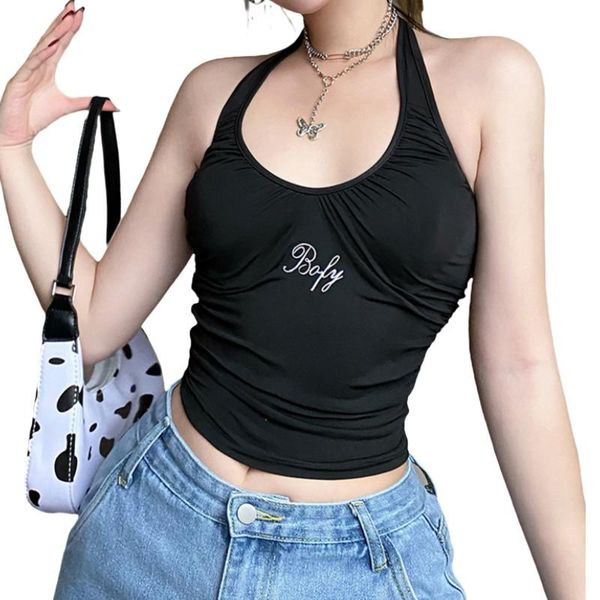 women's tanks & camis women fashion halter backless letter print stylish sleeveless ruched crop summer 2021 daily wear, White
women's tanks & camis women fashion halter backless letter print stylish sleeveless ruched crop summer 2021 daily wear, White