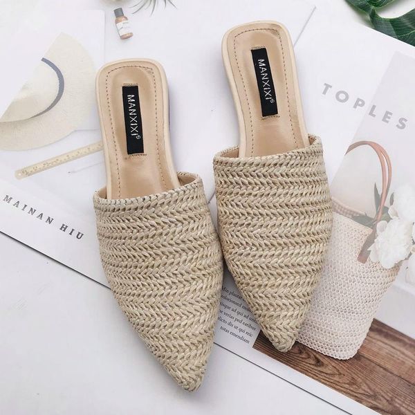 slippers women's fashionable short sleeve braided mule flat sole slide summer beach skiing without shoelaces, Black
slippers women's fashionable short sleeve braided mule flat sole slide summer beach skiing without shoelaces, Black