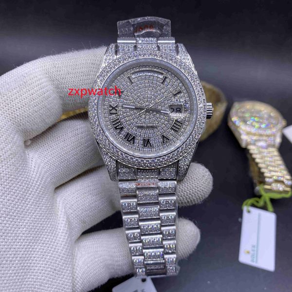 men's fashion watches iced out diamond watch 40mm silver 904 stainless steel case side of diamond face watch automatic watch, Slivery;brown
men's fashion watches iced out diamond watch 40mm silver 904 stainless steel case side of diamond face watch automatic watch, Slivery;brown
