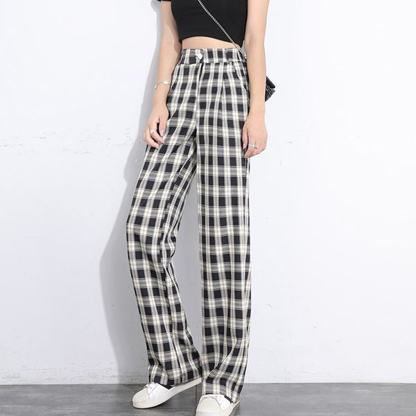 2021 new retro women's plaid pants, large, harajuku, full length, straight wide leg, korean , casual pants series 1rlm, Black;white
2021 new retro women's plaid pants, large, harajuku, full length, straight wide leg, korean , casual pants series 1rlm, Black;white