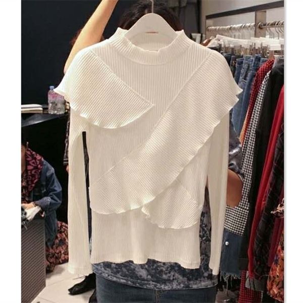 korean style long sleeves ruffles t-shirt summer women's o neck casual tee girls ladies pullover a2472 210519, White
korean style long sleeves ruffles t-shirt summer women's o neck casual tee girls ladies pullover a2472 210519, White