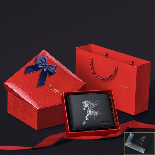 men's wallet genuine leather purse for men soft card 2021 male holder with gift box pl202101 wallets, Red;black
men's wallet genuine leather purse for men soft card 2021 male holder with gift box pl202101 wallets, Red;black