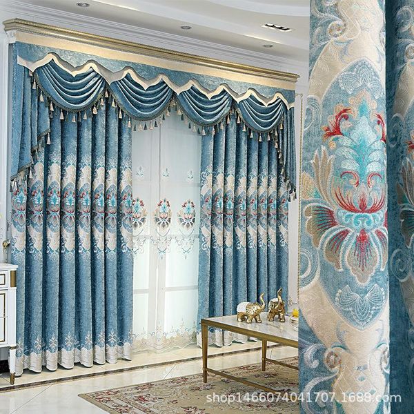 custom high-end living room bedroom villa embroidered blackout curtains european and american embossed curtain tulle & drapes
custom high-end living room bedroom villa embroidered blackout curtains european and american embossed curtain tulle & drapes