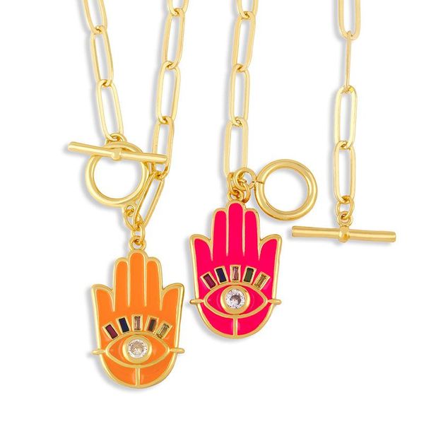 chains gold cuban link chain colorful fatima hand necklace copper cz white stone evil eye accessories for women, Silver
chains gold cuban link chain colorful fatima hand necklace copper cz white stone evil eye accessories for women, Silver