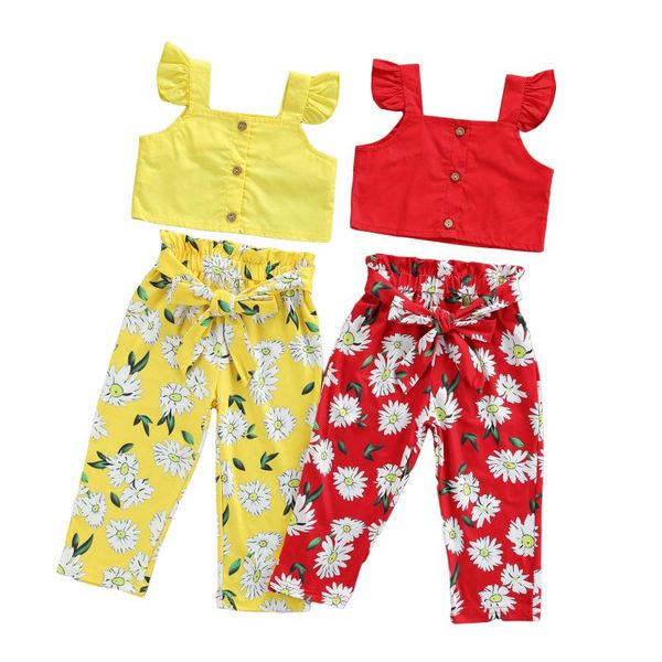 clothing sets baby & children's girl clothes summer button down solid color sleeve tie up flower print ruffle pant for girls, White
clothing sets baby & children's girl clothes summer button down solid color sleeve tie up flower print ruffle pant for girls, White