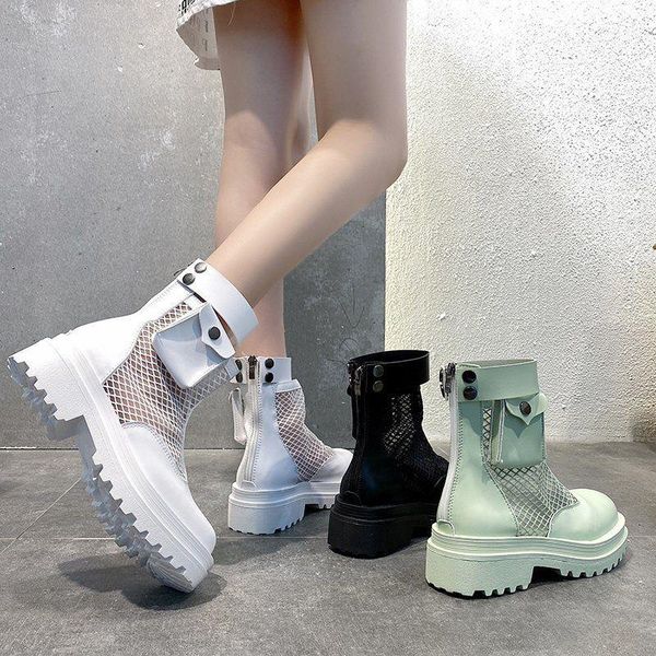 boots thick bottom mesh white 2021 summer hollow air permeability high fashion short for women, Black
boots thick bottom mesh white 2021 summer hollow air permeability high fashion short for women, Black