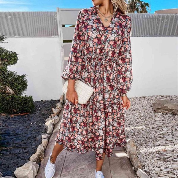 spring long sleeve lace up womens dresses party fashion floral print a line summer v neck ruffle ladies, Black;gray
spring long sleeve lace up womens dresses party fashion floral print a line summer v neck ruffle ladies, Black;gray