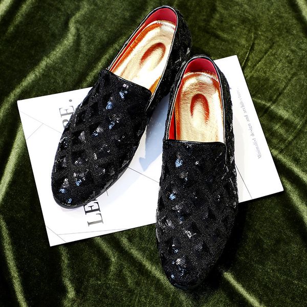 464748 size fashion pointed casual shoes slip-on beanie shoes large size sequined fashion shoes, Black
464748 size fashion pointed casual shoes slip-on beanie shoes large size sequined fashion shoes, Black