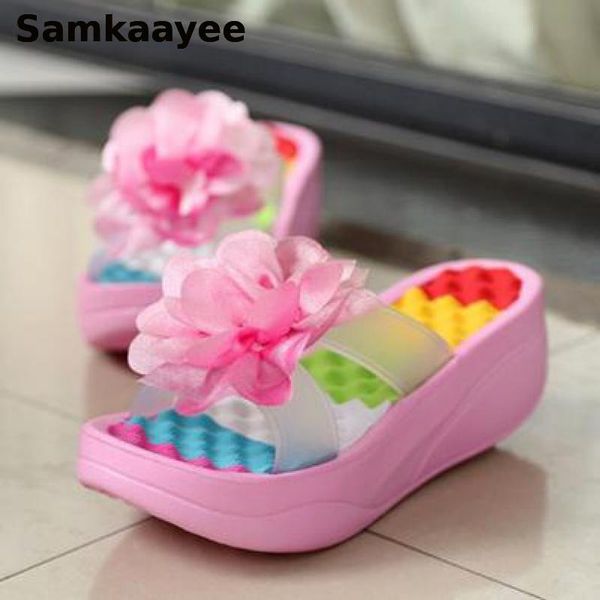 size 35-40 womens slippers summer female stripe flowers jelly shoes platform wedges slides ladies thick bottom beach zapatos y19, Black
size 35-40 womens slippers summer female stripe flowers jelly shoes platform wedges slides ladies thick bottom beach zapatos y19, Black