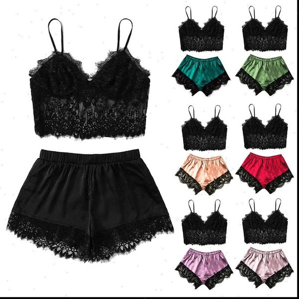 pajama sets silk suspenders womens sleepwears two piece underwear nightdress home clothes in summer comfortable breathable, Black;red
pajama sets silk suspenders womens sleepwears two piece underwear nightdress home clothes in summer comfortable breathable, Black;red