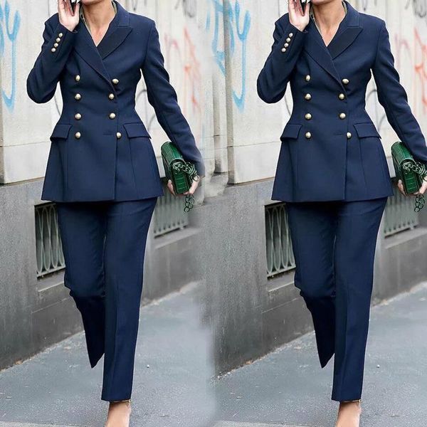 spring/autumn formal business working double breasted women suits 2 piece slim fit navy blue jacket with solid pencil pants women's two, White
spring/autumn formal business working double breasted women suits 2 piece slim fit navy blue jacket with solid pencil pants women's two, White