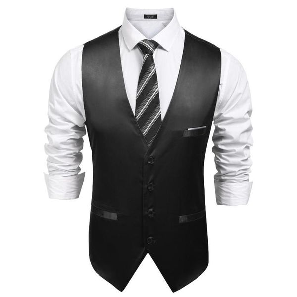men's vests men satin single-breasted waistcoat business suit business, formal occasions vest spring, autumn solid pockets, Black;white
men's vests men satin single-breasted waistcoat business suit business, formal occasions vest spring, autumn solid pockets, Black;white