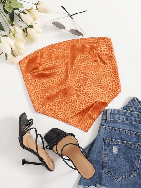 satin allover print tie back bandana tube l3lr#, White
satin allover print tie back bandana tube l3lr#, White