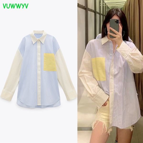 vuwwyv blue oversized striped poplin women shirt summer casual long sleeve button up shirts woman front pocket 210430, White
vuwwyv blue oversized striped poplin women shirt summer casual long sleeve button up shirts woman front pocket 210430, White