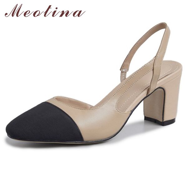 meotina genuine leather chunky high heels pumps women slingbacks shoes mixed colors ladies shoes fashion party footwear beige 40 210520, Black
meotina genuine leather chunky high heels pumps women slingbacks shoes mixed colors ladies shoes fashion party footwear beige 40 210520, Black