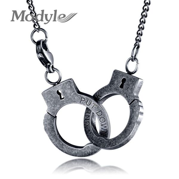 pendant necklaces modyle 2021 fashion black punk vintage stainless steel handcuffs necklace for man wholesale, Silver
pendant necklaces modyle 2021 fashion black punk vintage stainless steel handcuffs necklace for man wholesale, Silver