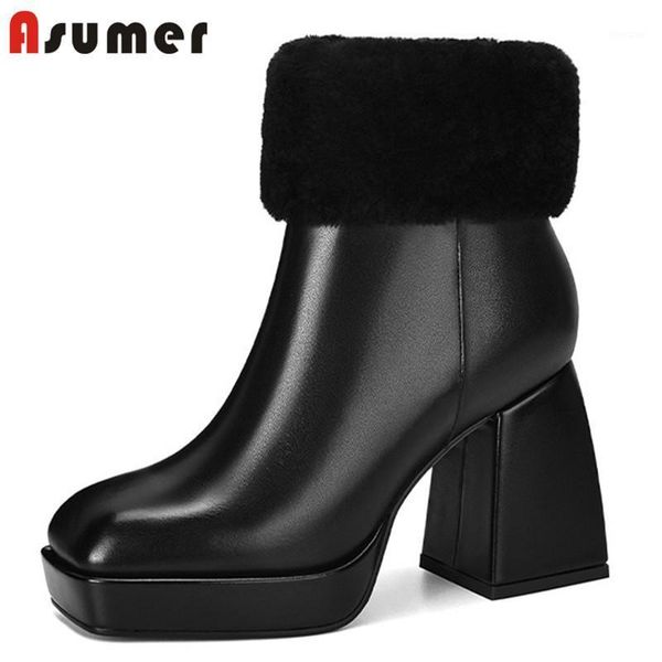 boots asumer 2021 genuine leather ankle women vintage high heel platform fashion winter snow1, Black
boots asumer 2021 genuine leather ankle women vintage high heel platform fashion winter snow1, Black