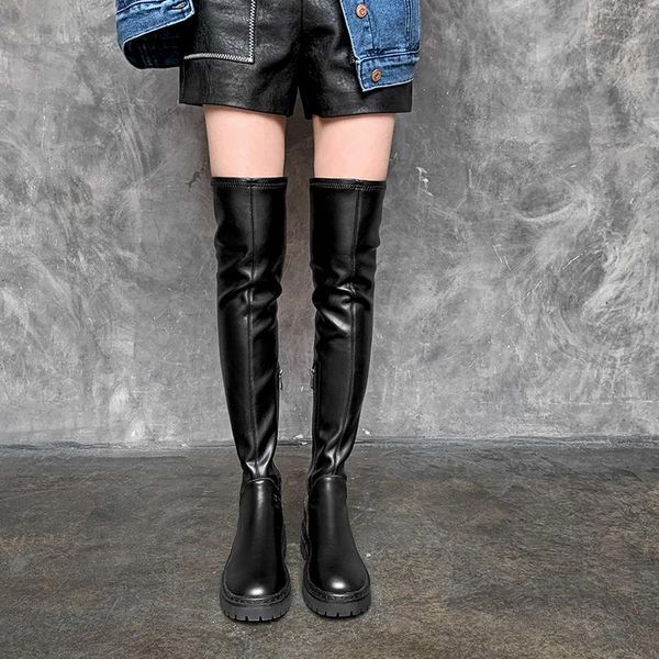 boots 2021 winter riding women's shoes cow leather keep warm over-the-knee med heels stovepipe stretch thigh high, Black
boots 2021 winter riding women's shoes cow leather keep warm over-the-knee med heels stovepipe stretch thigh high, Black