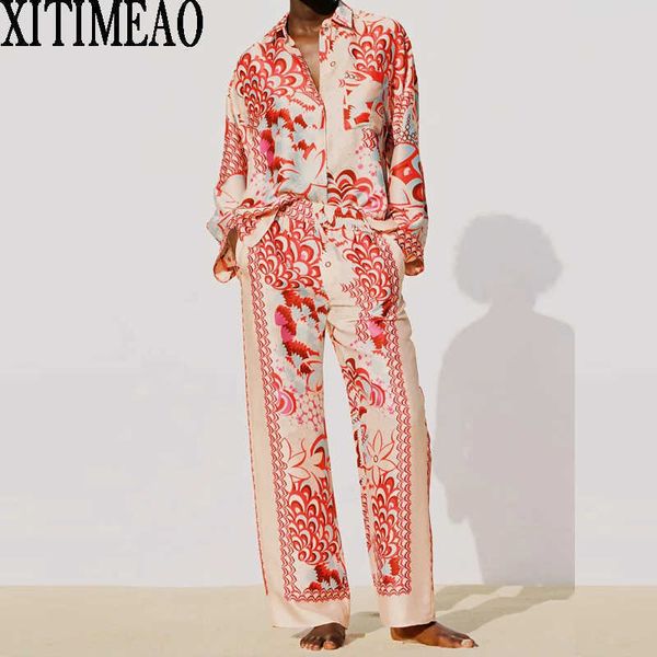 za spring summer women retro printing simple style long sleeve shirt and high waist casual pants xitimeao 210602, White
za spring summer women retro printing simple style long sleeve shirt and high waist casual pants xitimeao 210602, White