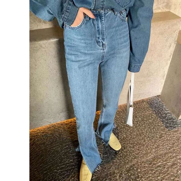 chopsticks legs simple tube washing side micro la women's soft denim thin, Blue