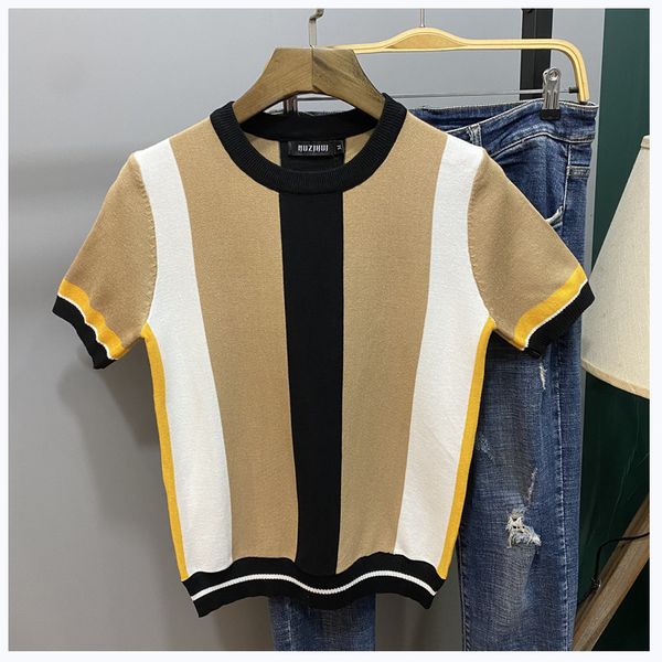 tee 2021 spring new wear short sleeve slim round sweater men's youth color matching, White;black
tee 2021 spring new wear short sleeve slim round sweater men's youth color matching, White;black