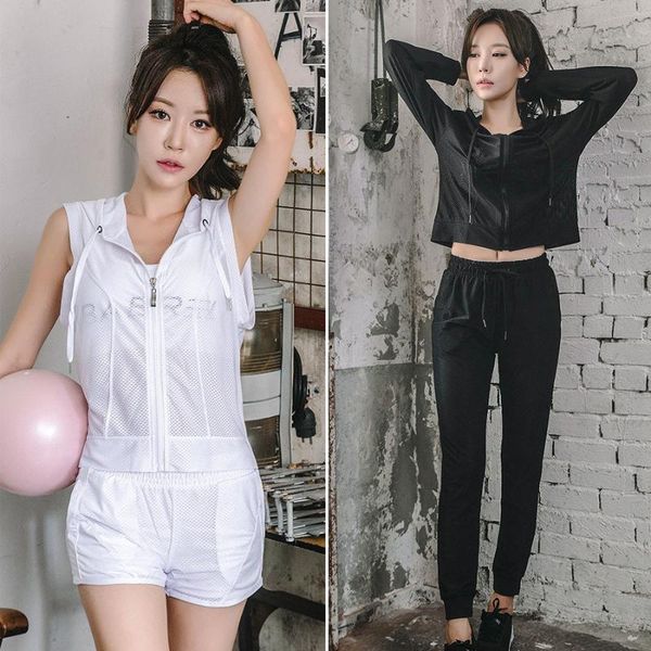 two piece dress lady suit summer fitness outdoor running fast dry hooded shirt fashion three-piece set, White
two piece dress lady suit summer fitness outdoor running fast dry hooded shirt fashion three-piece set, White
