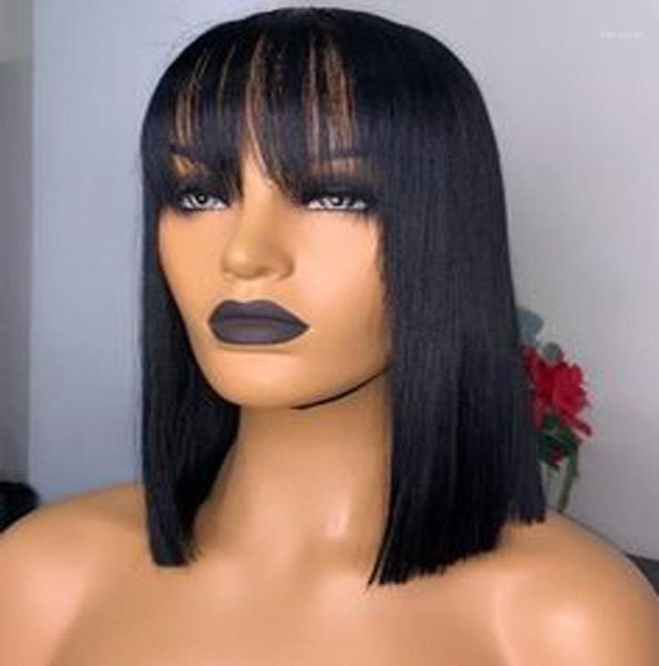 brazilian hair lace front wig with pu silk base baby 5*5 human wigs short bob bangs u part wig1, Black;brown
brazilian hair lace front wig with pu silk base baby 5*5 human wigs short bob bangs u part wig1, Black;brown