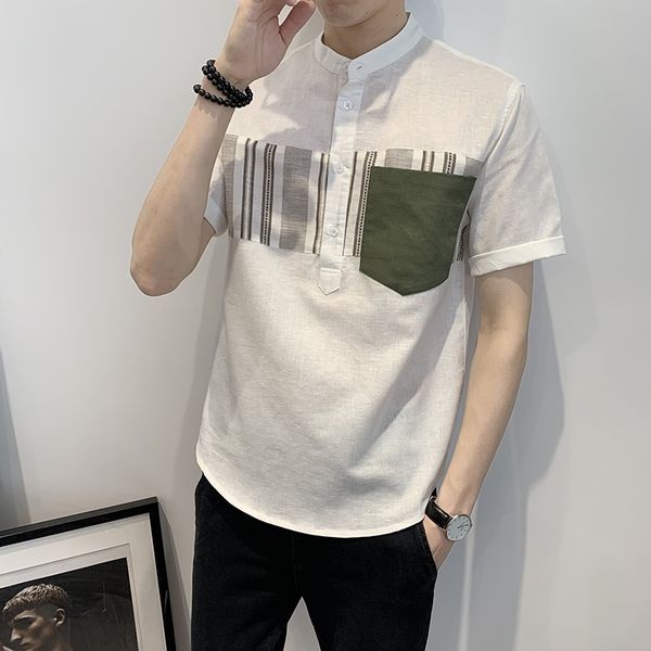 summer short sleeve shirts men linen stand-up collar casual shirt streetwear business formal dress shirts camisas para hombre 210527, White;black
summer short sleeve shirts men linen stand-up collar casual shirt streetwear business formal dress shirts camisas para hombre 210527, White;black