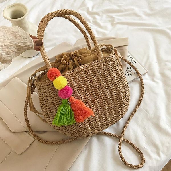 straw bag women hand-woven handbag bucket tassel totes hand bags rattan drawstring casual beach shoulder crossbody
straw bag women hand-woven handbag bucket tassel totes hand bags rattan drawstring casual beach shoulder crossbody