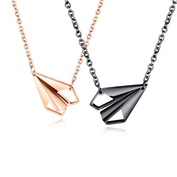 pendant necklaces 2021 romantic lovers' couple necklace novelty heart paper plane pair jewelry rose gold color 316l steel girlfriend gi, Silver
pendant necklaces 2021 romantic lovers' couple necklace novelty heart paper plane pair jewelry rose gold color 316l steel girlfriend gi, Silver