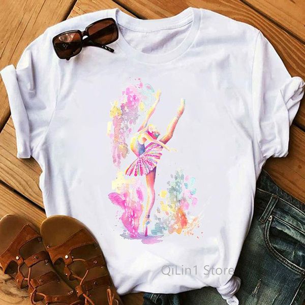 women's t-shirt fashion woman ballet dancer print t shirt watercolor graphic short sleeve clothes female tshirt harajuku cute casual la, White
women's t-shirt fashion woman ballet dancer print t shirt watercolor graphic short sleeve clothes female tshirt harajuku cute casual la, White