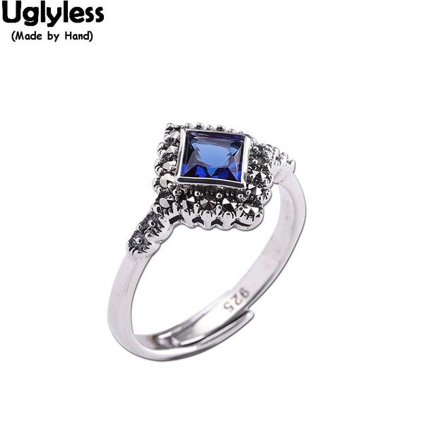 cluster rings uglyless simple geometric square for women blue corundum rhombus open solid 925 sterling silver fine jewelry r869, Golden;silver
cluster rings uglyless simple geometric square for women blue corundum rhombus open solid 925 sterling silver fine jewelry r869, Golden;silver