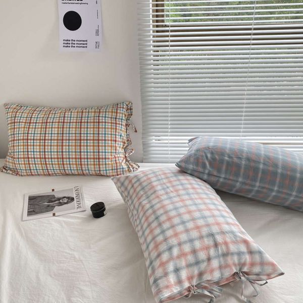 ins style washable cotton single pillow case pure bandage bow decoration 48x74
ins style washable cotton single pillow case pure bandage bow decoration 48x74