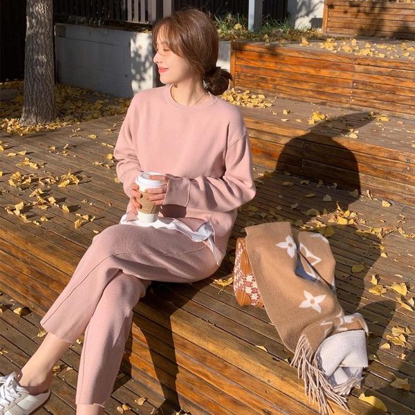women's sweaters french soft wind niche contracted knitting of two female parts qiu dong harlan pants knitted or crocheted with sweater, White;black
women's sweaters french soft wind niche contracted knitting of two female parts qiu dong harlan pants knitted or crocheted with sweater, White;black