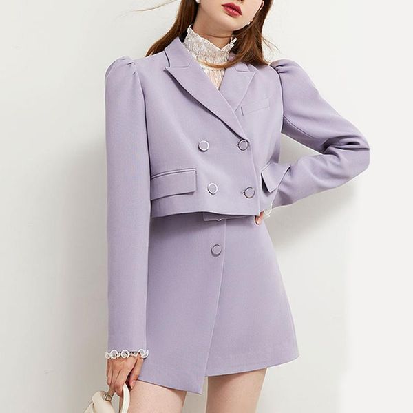 female half-body purple mini skirt two pieces suit lapel long sleeve loose women's fashion tide spring autumn 2021 e40 piece dress, White
female half-body purple mini skirt two pieces suit lapel long sleeve loose women's fashion tide spring autumn 2021 e40 piece dress, White