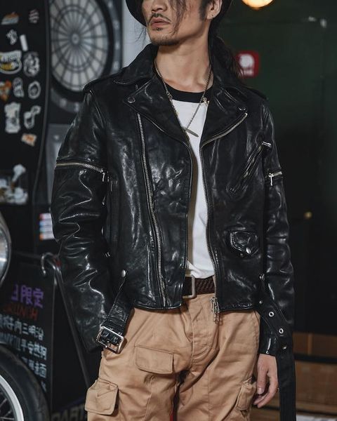 men's leather & faux yr613 .sales.classic style motor biker jacket.detachable vintage oil horsehide coat.black cool quality
men's leather & faux yr613 .sales.classic style motor biker jacket.detachable vintage oil horsehide coat.black cool quality