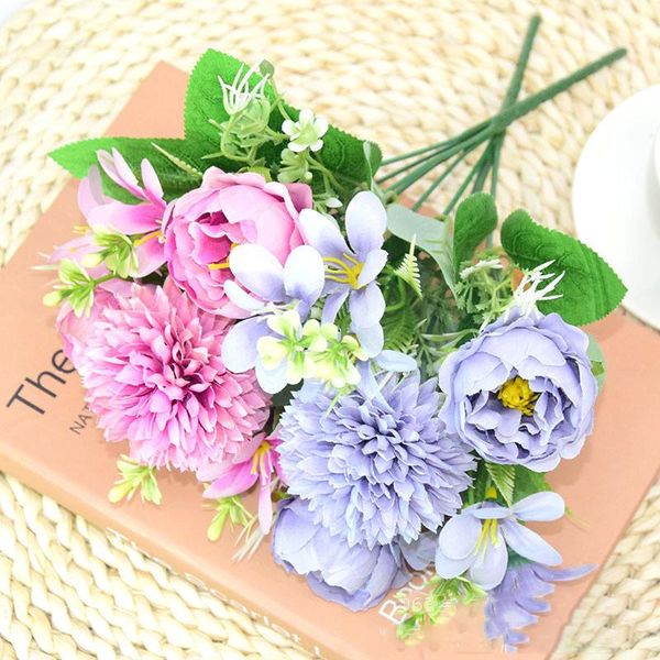 decorative flowers & wreaths 29 cm 5 prongs small hydrangea silk peony artificial flower bouquet fake flowers, suitable for family wedding d
decorative flowers & wreaths 29 cm 5 prongs small hydrangea silk peony artificial flower bouquet fake flowers, suitable for family wedding d