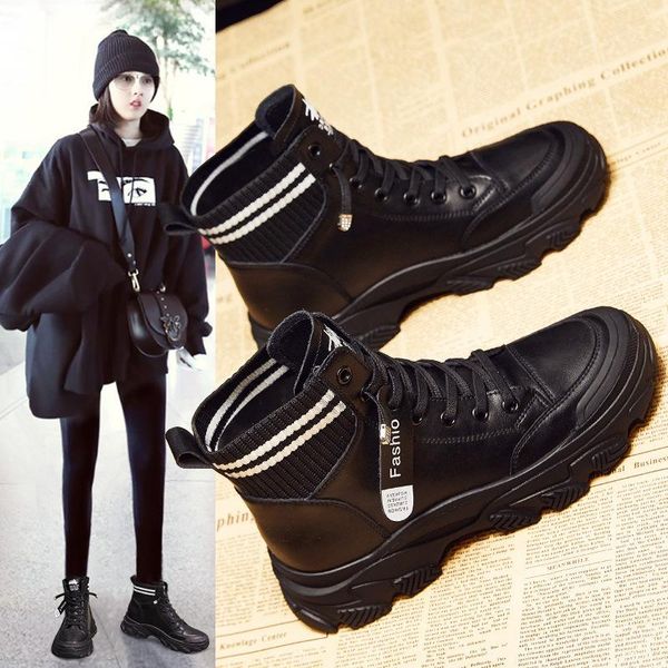 boots llogai women's shoes autumn and winter warm plus velvet short thick bottom casual single british style boot, Black
boots llogai women's shoes autumn and winter warm plus velvet short thick bottom casual single british style boot, Black