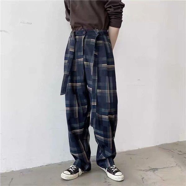 men's pants loose plaid male korean version of the trend ins handsome wild casual straight personality trousers tide 2021, Black
men's pants loose plaid male korean version of the trend ins handsome wild casual straight personality trousers tide 2021, Black