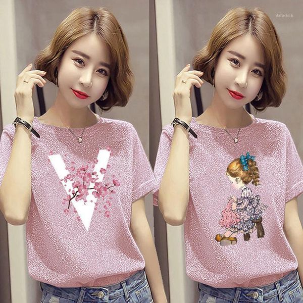 women's short sleeve t-shirt 2021 summer printed versatile korean style student fashion graphic t shirts, White
women's short sleeve t-shirt 2021 summer printed versatile korean style student fashion graphic t shirts, White