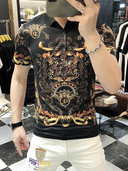 men's polos 2021 short sleeve shirt black camisa masculina gold letter print summer hombre, White;black
men's polos 2021 short sleeve shirt black camisa masculina gold letter print summer hombre, White;black
