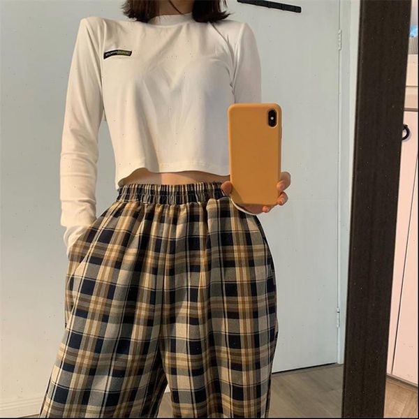 spring latest fashion loose women pants high waist plaid casual trousers jogger harajuku sweatpants straight, Black;white
spring latest fashion loose women pants high waist plaid casual trousers jogger harajuku sweatpants straight, Black;white