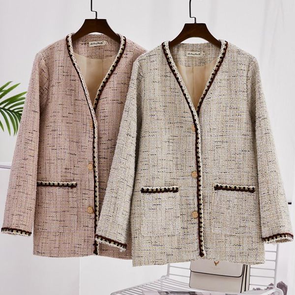 women's suits & blazers vintage korean suit jacket lady plus size clothing 2021 autumn spring fashion v-neck casual loose women blazer, White;black
women's suits & blazers vintage korean suit jacket lady plus size clothing 2021 autumn spring fashion v-neck casual loose women blazer, White;black