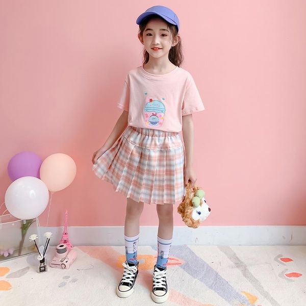 clothing sets 2021 summer fashion children uniform skirt 2 pieces candy print t-shirt + plaid tutu skirts pleated cartoon, White
clothing sets 2021 summer fashion children uniform skirt 2 pieces candy print t-shirt + plaid tutu skirts pleated cartoon, White