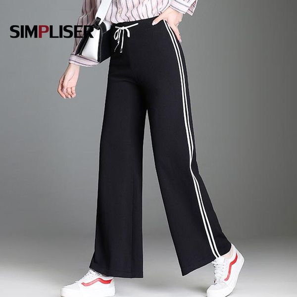 women's pants & capris black red wide leg women knitting long trousers loose casual female elastic waist striped femme pantalon, Black;white
women's pants & capris black red wide leg women knitting long trousers loose casual female elastic waist striped femme pantalon, Black;white