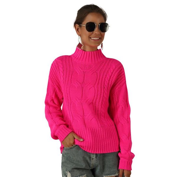 women's sweaters 2021 winter explosive plus size fluorescent long sleeve cable knit sweater loose half high neck pullover y048, White;black
women's sweaters 2021 winter explosive plus size fluorescent long sleeve cable knit sweater loose half high neck pullover y048, White;black