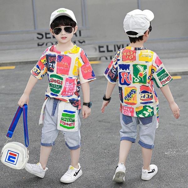 clothing sets children's summer baby boy kids personality patch printed t-shirt + trendy fashion pants two-piece suit bt121, White
clothing sets children's summer baby boy kids personality patch printed t-shirt + trendy fashion pants two-piece suit bt121, White